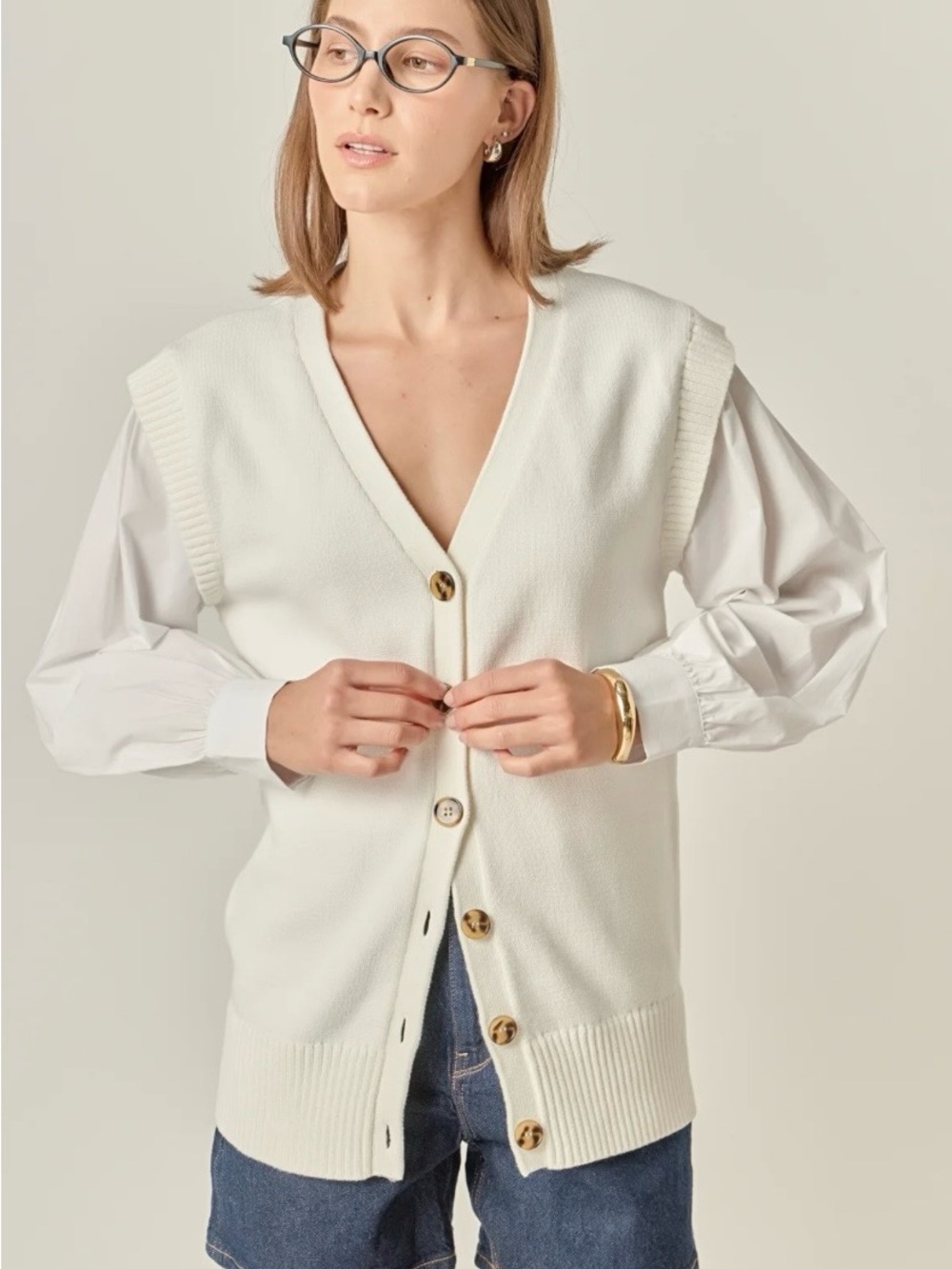 English Factory Combo Cardigan